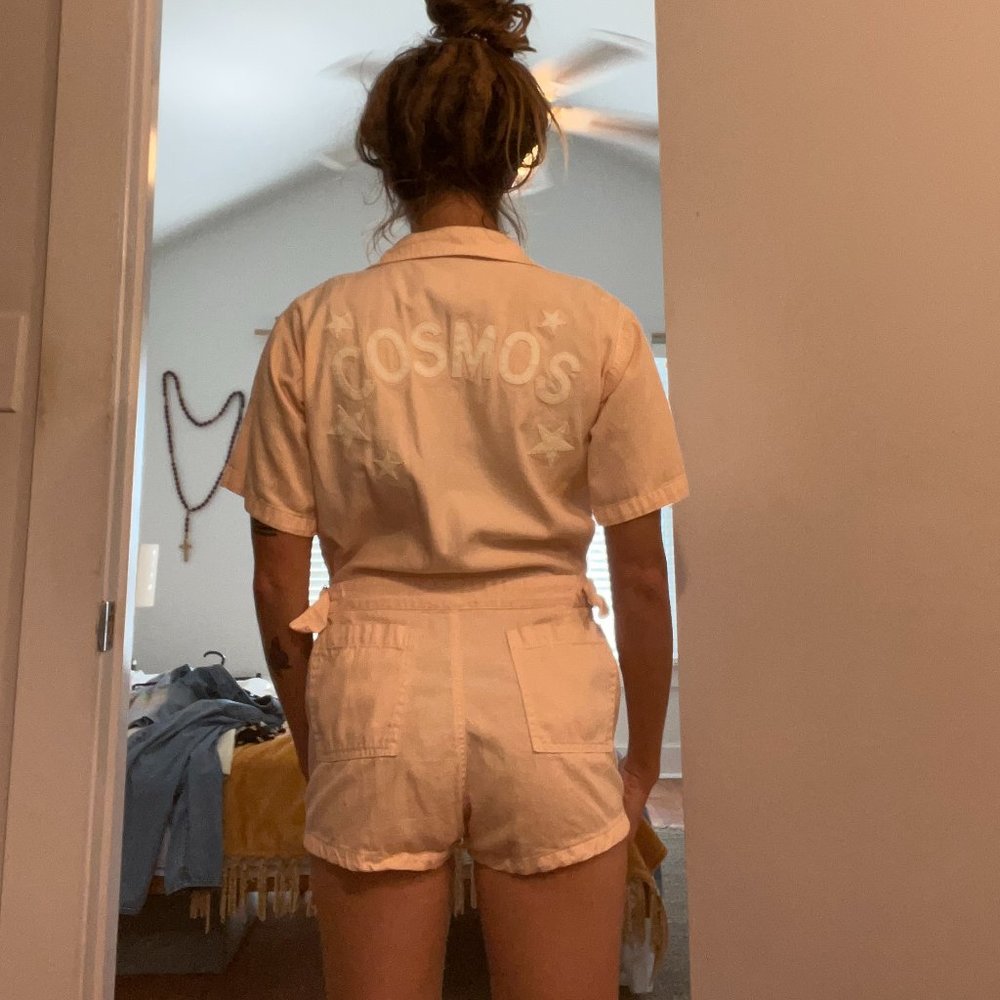 Free people Sugar High Love Stoned Coveralls Size small pink